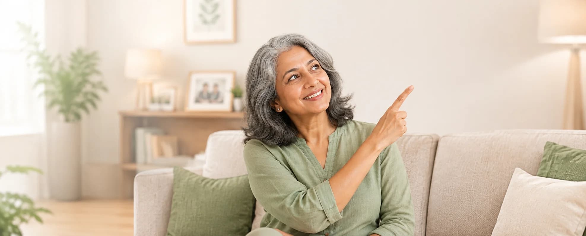Older couple smiling while looking at a smartphone together
